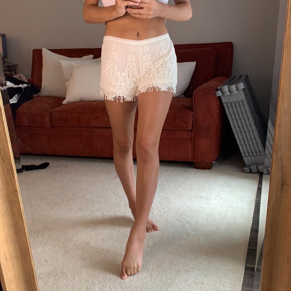 White Lace Shorts